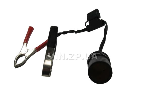 Гніздо перехідник прикурювача ELEGANT 12/24 V, 15 Амп, із запобіжником та крокодилами на АКБ 3